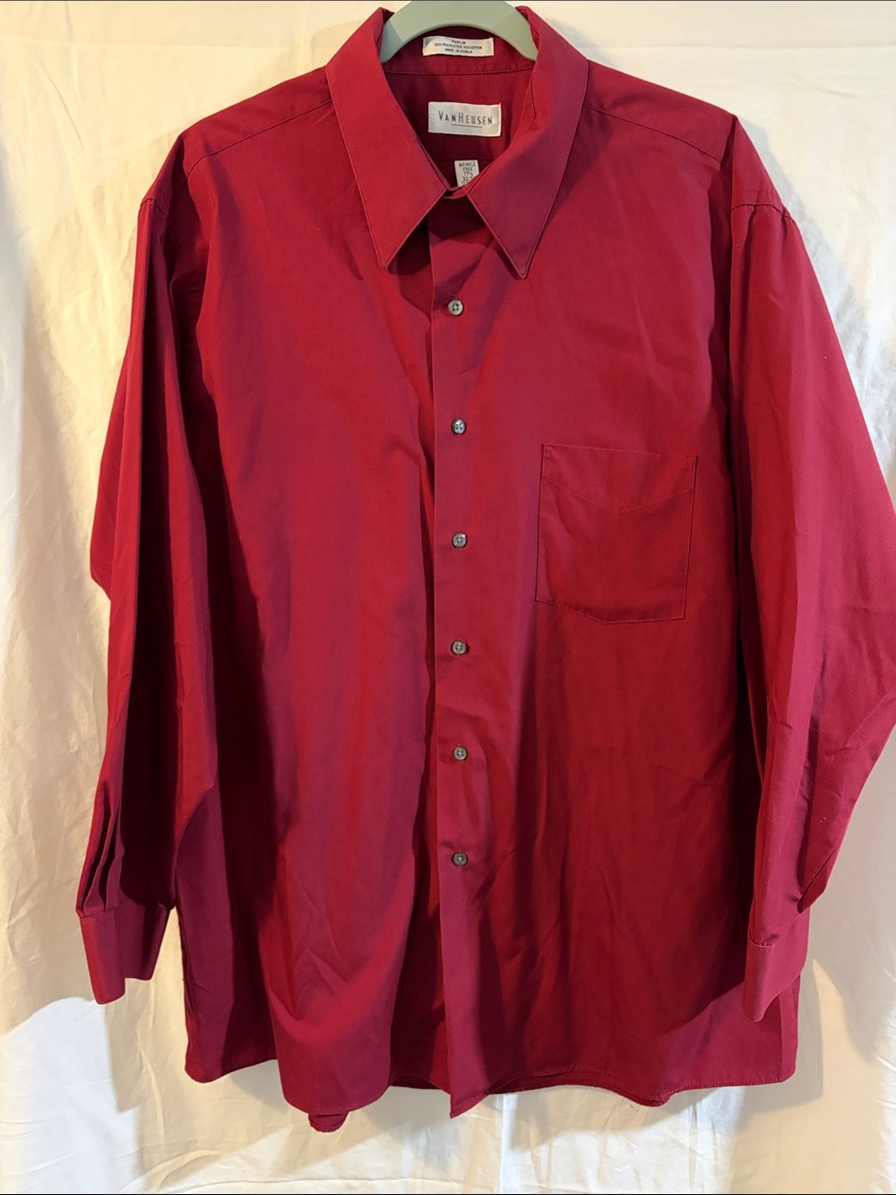 Van Heusen Men's Deep Red Long-Sleeve Dress Shirt